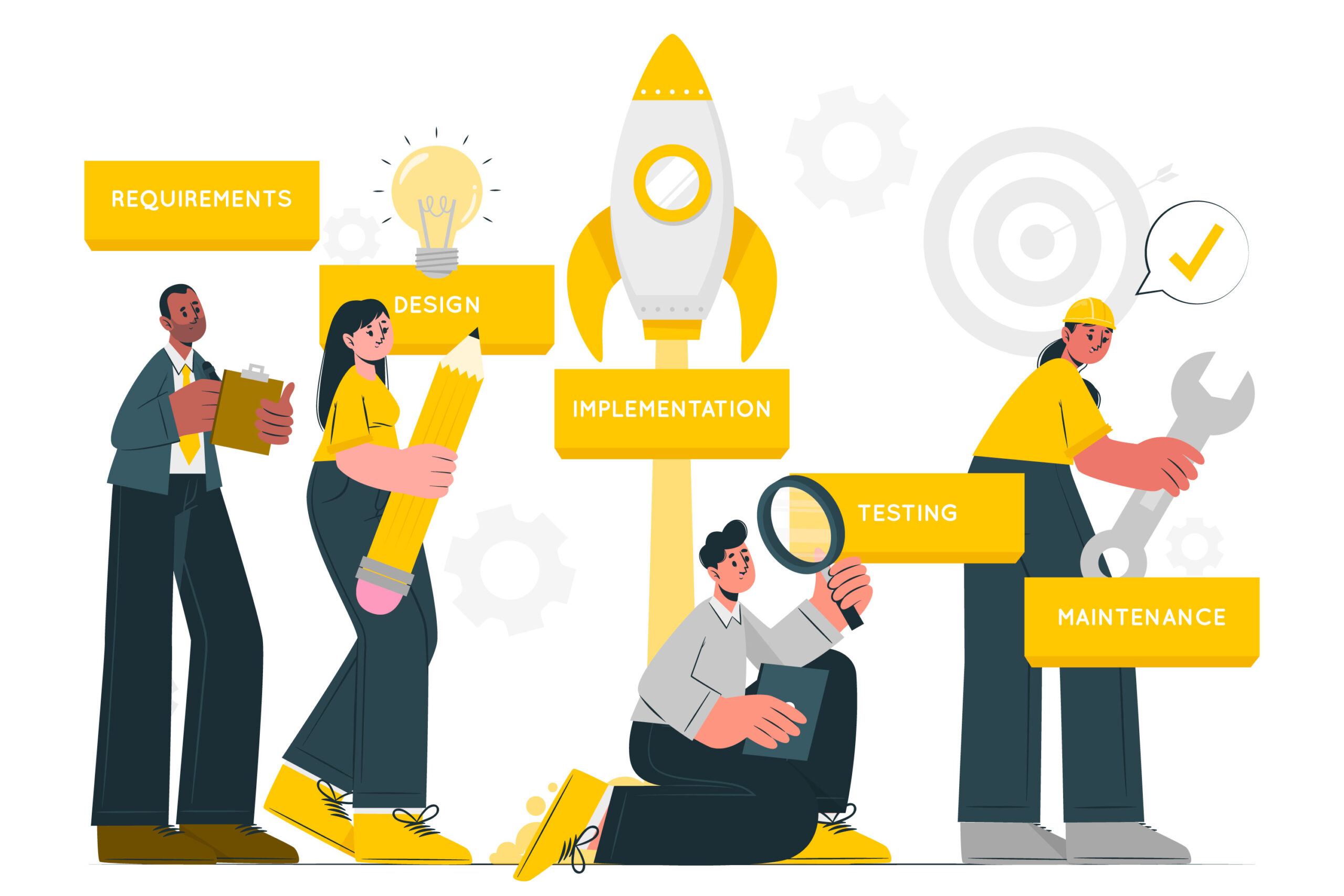 waterfall-method-concept-illustration